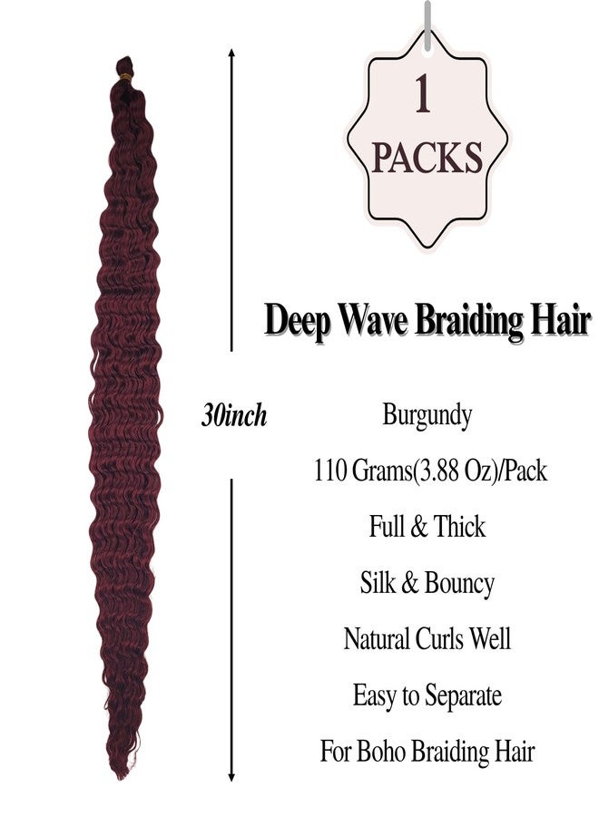 Leticia Burgundy Boho Braiding Hair Curly Braiding Hair for Boho Braids Pre stretched Knotless Hair for Bohemian Braids(30 inch, Packs of 5) - Image 3